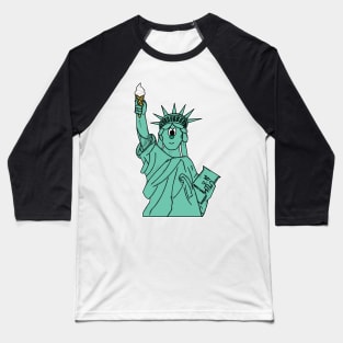 Statue Of Liberty Ice Cream Independence 4th July Baseball T-Shirt